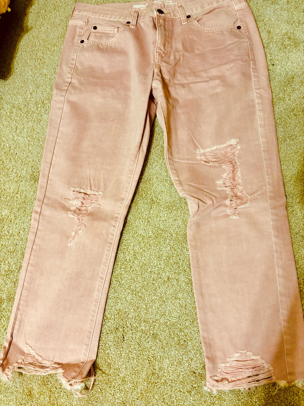 Mossimo Supply Co. Plantation Boyfriend Crop Pants in Pale Pink
